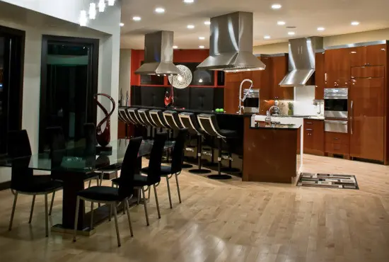 built-in kitchen appliance suite with seamless design
