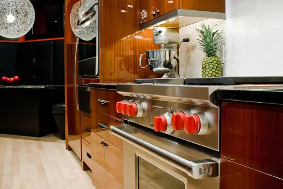 marble countertop kitchen with high-end finishes